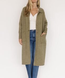 Ontario Long Button Cardigan | Olive