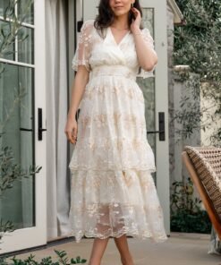 Eleanor Embroidered Midi Dress | Cream Floral