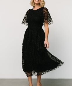 Kendra Embroidered Dress | Black
